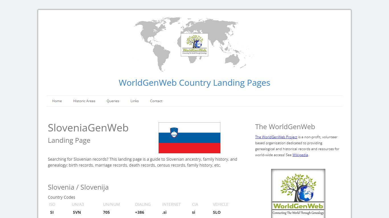 Slovenian Genealogy / SloveniaGenWeb - WorldGenWeb Project