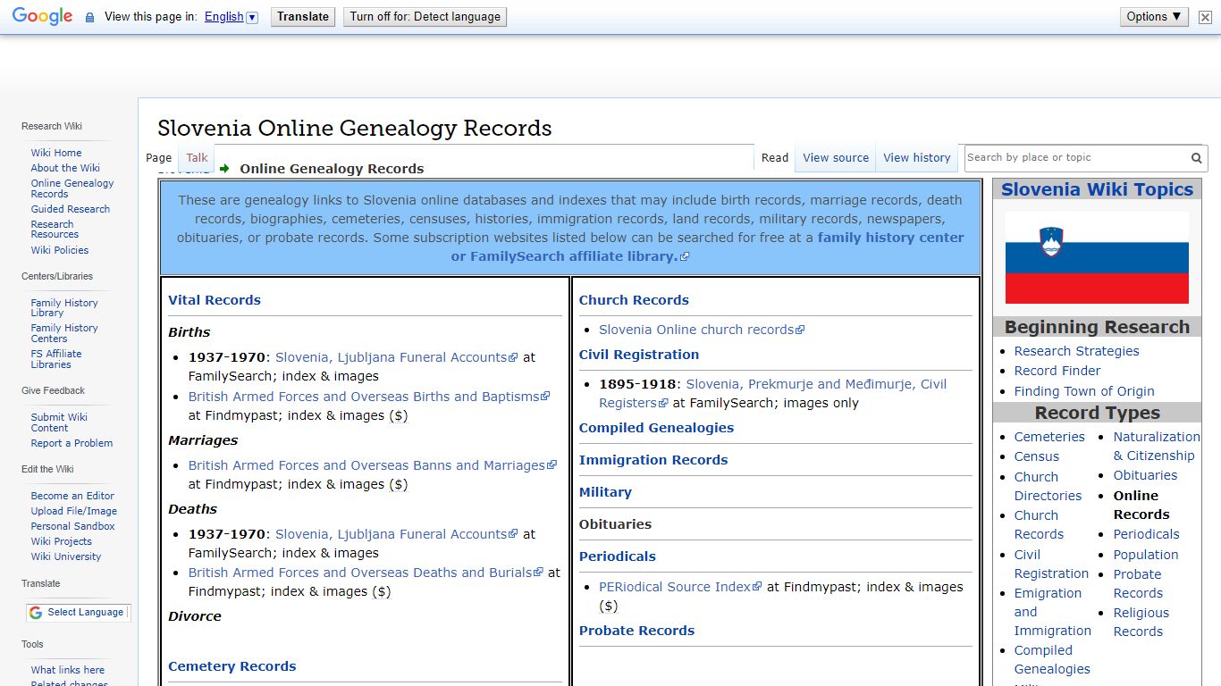 Slovenia Online Genealogy Records • FamilySearch