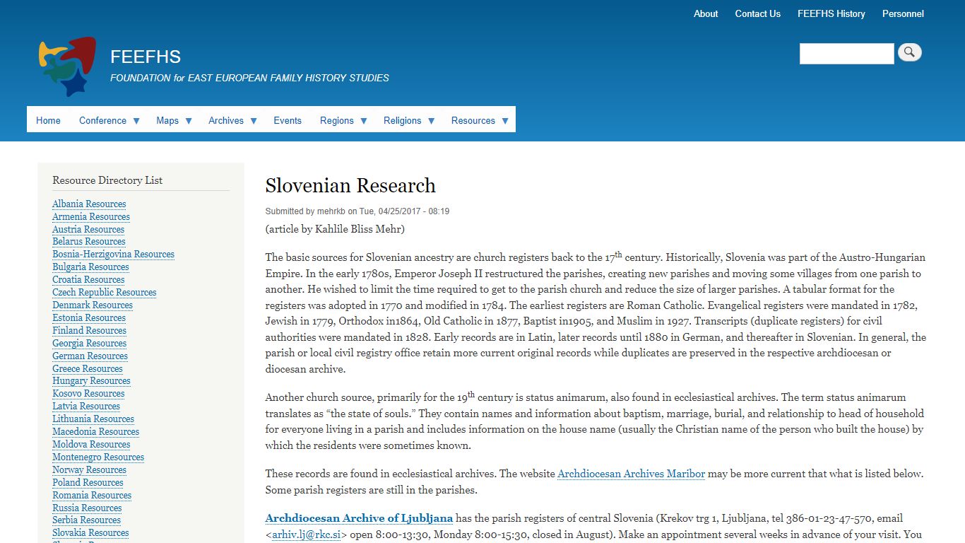 Slovenian Research | FEEFHS